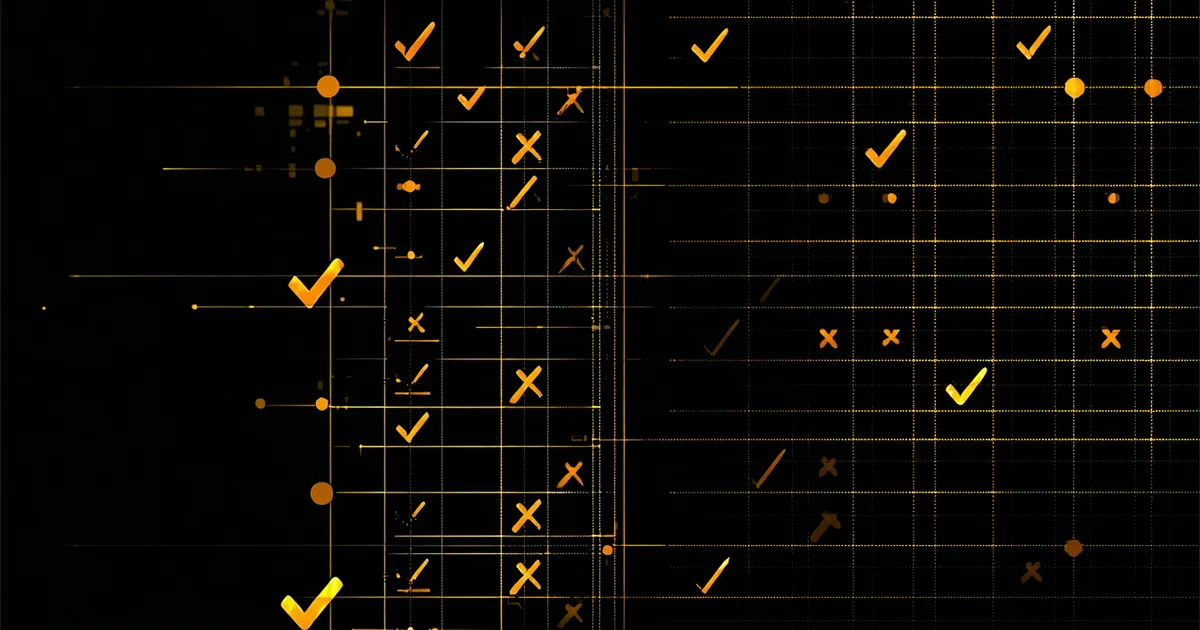 Enterprise evaluation process showing comparative assessment of contract management criteria